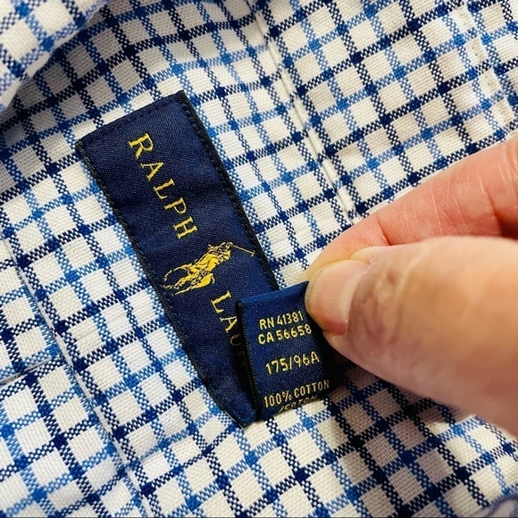 Ralph Lauren Polo Classic Oxford Button-Down Shirt Blue and White Check. Size M - Picture 8 of 8
